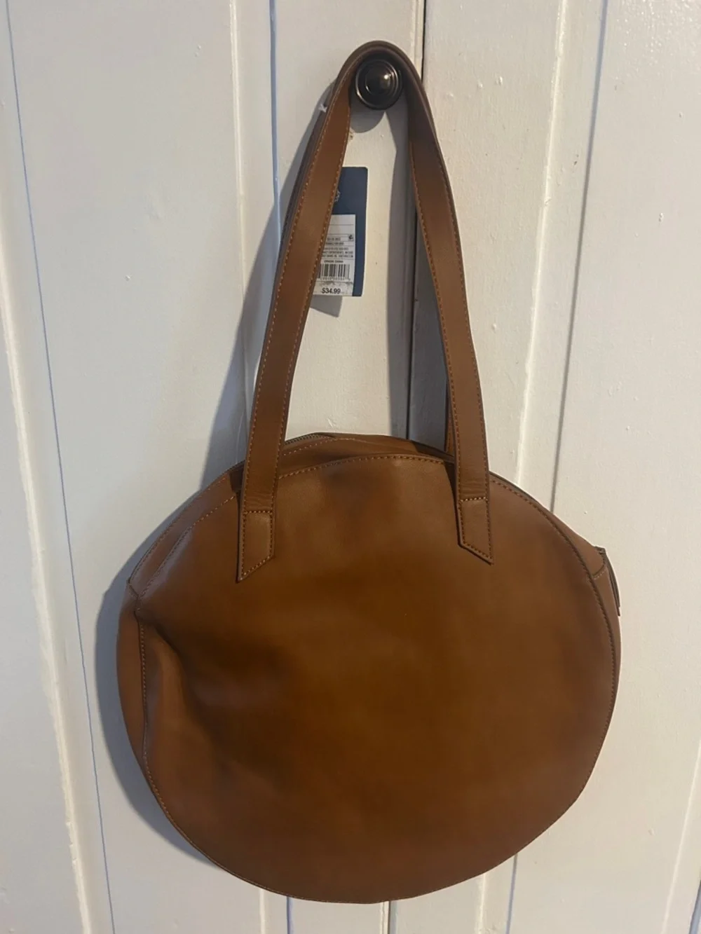 Universal Thread Brown Round Leather Tote Bag - Picture 6 of 6